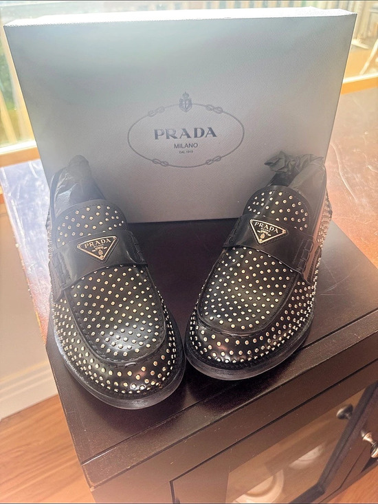Prada Shoes - Prada Studded loafers Black 37 (US 7) Like New
